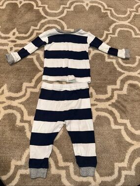 Striped Navy and White Kids One-Piece Footie Set